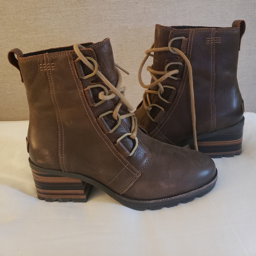 Sorel Cate Lace Waterproof Leather Booties